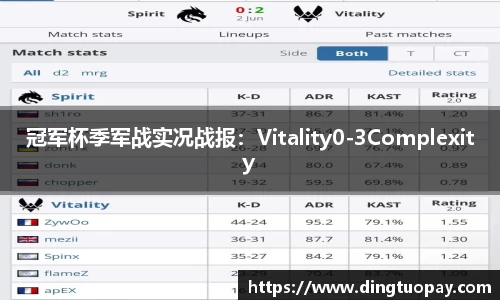 冠军杯季军战实况战报：Vitality0-3Complexity